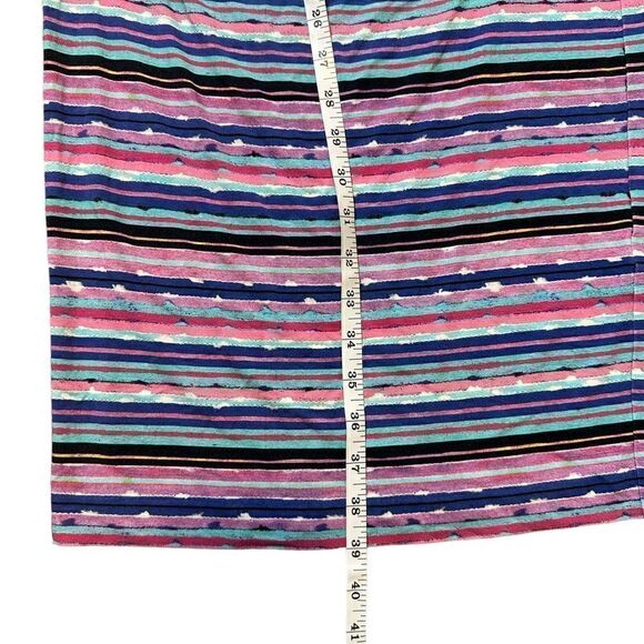 Nicole Miller Collection Wren Jungle Multicolored Striped Tuck Dress Size Small - Picture 14 of 16